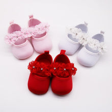 Load image into Gallery viewer, Baby First Walker Shoes Kids Girls Baby Party Ballerina Shoes Infant 3D Flower Rhinestone Shoes In Modern Design
