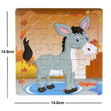 Load image into Gallery viewer, 38 Style Cartoon Wooden Puzzle Children Animal/ Vehicle Toy For  2-6 Year Baby Early Educational Toys for Kids
