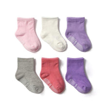 Load image into Gallery viewer, 6 Pairs Cotton Baby 's Non-slip Boat Low Cut Floor Socks With Rubber Grips For Boys &amp; Girls Sock
