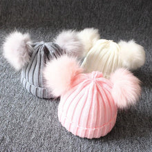 Load image into Gallery viewer, Cute Baby Hat &amp; Scarf Set Pompom Infant Baby Girl Winter Hat For Kids Warm Knitted for Girls
