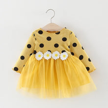 Load image into Gallery viewer, Luxury Long Sleeve Infant Dresses Polka Dot Daisy Fashion Baby Girls Clothing For Girls In Elegant Flower Desing For Little Princess
