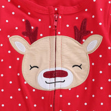 Load image into Gallery viewer, Newborn Baby Boy Girl Long Sleeve Footies Jumpsuit Autumn Polka Dot Zipper Christmas style Romper For Boys And Girls
