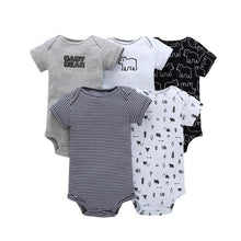 Load image into Gallery viewer, 5PCS/SET Baby Bodysuit Newborn Clothes Short Sleeve Cotton Unisex Body Clothing Pajams for Kids
