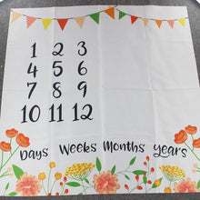 Load image into Gallery viewer, Newborn baby Monthly Growth  Blanket Photography Props Background Cloth For Baby
