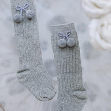 Load image into Gallery viewer, Luxury Modern Autumn Winter Baby Children Cherry Hair Ball Knee High Socks. Kid Cherry Knitted Sock For Kids

