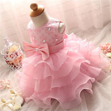 Load image into Gallery viewer, Handmade Luxury Princess Baby Girl 1 Year Birthday Dress Tutu First Christmas Party Cute Bow Dress Infant Modern Luxury Dress With Big Bow
