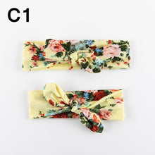Load image into Gallery viewer, Mother &amp; Baby Headband for Girl Bow Hairband Floral Elastic Hair Bands Parent-Child Turban Hair Accessories Bow For Mother and daughter
