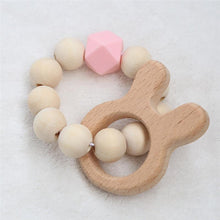 Load image into Gallery viewer, Modern Baby Silicone Wooden  Nursing Bracelets Wood Teether Silicone Beads Teething Wood Rattles Toys for Baby
