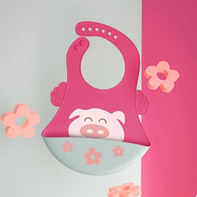 Load image into Gallery viewer, Silicone Baby Eating Bib Children Adjustable Large Boy Girl Saliva Pocket Super Soft Waterproof Bibs For Kids
