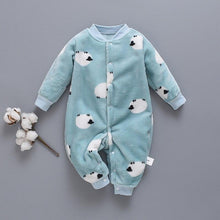 Load image into Gallery viewer, Baby Rompers Warm overalls Cartoon Animals Pattern Hooded Zipper Clothes Jumpsuit For Girls and Boys In Modern Print Design
