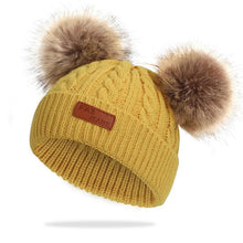 Load image into Gallery viewer, New Fashion Children Winter Hats Baby Kids Girl Solid Knitted Beanies Caps Hair thick ball And Modern Gloves
