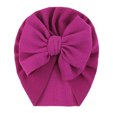 Load image into Gallery viewer, Handamde Elegant Baby Hats for Girls Big Bow Turban Hat Newborn  Baby Beanie Cap Solid Color Style
