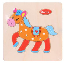 Load image into Gallery viewer, Baby Toys Wooden 3D Puzzle Cartoon Animal Intelligence Kids Educational Brain Teaser Children Tangram Shapes Learning
