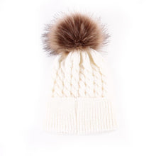 Load image into Gallery viewer, Infant Baby Boy Girl &amp; Mom Winter Knit Warm Soft Beanie Hat Hairball Cap for Adult Children Family Matching Caps Hats
