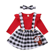 Load image into Gallery viewer, Cute Outfits Autumn Winter Plaid Suspender  Christmas Dress Clothing  Kids Girls Skirts

