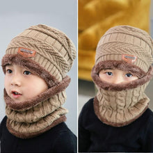 Load image into Gallery viewer, Knitted Baby Hats  Cap and Scarf Turban Beanie Cotton Warm Wool Fur Caps Soft Hat For Childern Girl And Boys
