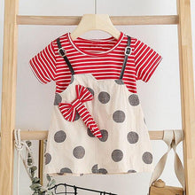 Load image into Gallery viewer, Modern Luxury Baby Girl Summer Party Clothing Cherry Dot Princess Dresses Bow Hat Outfits For Girls
