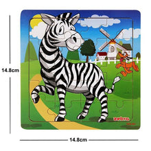 Load image into Gallery viewer, 38 Style Cartoon Wooden Puzzle Children Animal/ Vehicle Toy For  2-6 Year Baby Early Educational Toys for Kids
