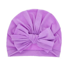 Load image into Gallery viewer, Modern Luxury Baby Girl Lovely Soft Winter Big Bow Turban Bonnet Cotton Caps For Girls Baby
