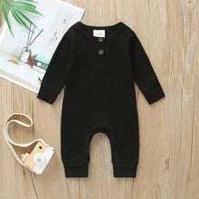Load image into Gallery viewer, Infant Baby Boy Girl Cotton Romper Knitted Ribbed Jumpsuit Solid Clothes Warm Outfit For Kids
