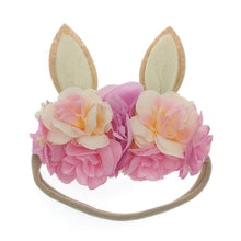 Load image into Gallery viewer, Luxury Christmas Antler Baby Girl Headbands Hair Accessories Xmas Deer Ear Flower Crown Hairband for Newborn Baby
