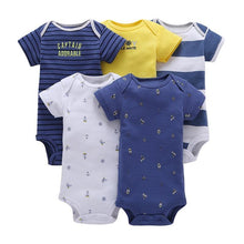 Load image into Gallery viewer, 5PCS/SET Baby Bodysuit Newborn Clothes Short Sleeve Cotton Unisex Body Clothing Pajams for Kids
