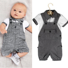 Load image into Gallery viewer, Baby Boys Cloth Set Infants T-shirt Top Bib Pants Kids Jumpsuit Newborn Baby Clothing Baby's Sets In Elegant Design
