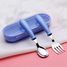 Load image into Gallery viewer, Baby Gadgets Tableware Set Children Utensil Stainless Steel Toddler Dinnerware Cutlery Cartoon Infant Food Feeding Spoon and Fork
