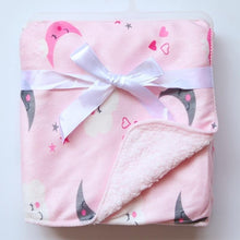 Load image into Gallery viewer, Baby Blankets New Layer Coral Fleece Infant Swaddle  Wrap Owl Printed Newborn Baby Bedding Blanket

