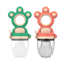 Load image into Gallery viewer, Modern Rotary Seal Non Slip Home Safe Baby Fruit Feeder Pacifier Fresh Food Bite Bag Soft Silicone Teething Toy For baby and Kids
