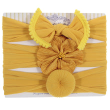 Load image into Gallery viewer, Fashion Baby Nylon Bow Headband Newborn Bowknot Round Ball Head wrap Flower Turban Girls Hair Bands Bow For Kids
