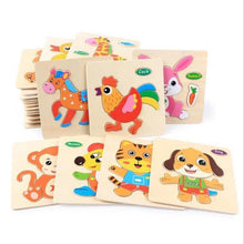Load image into Gallery viewer, Baby Toys Wooden 3D Puzzle Cartoon Animal Intelligence Kids Educational Brain Teaser Children Tangram Shapes Learning
