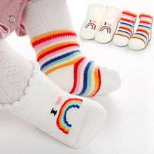 Load image into Gallery viewer, Comfortable Cute Cotton Newborn Soft Baby Girls Boys Socks Infant Toddler Stripe Anti Slip Stretchy Socks

