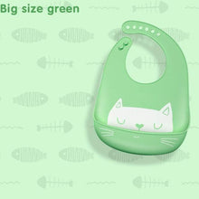 Load image into Gallery viewer, Silicone Baby Eating Bib Children Adjustable Large Boy Girl Saliva Pocket Super Soft Waterproof Bibs For Kids
