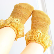 Load image into Gallery viewer, New Baby Socks Cute Lace Flower Bows Newborn Baby Girl Socks Cotton Princess Girls Socks

