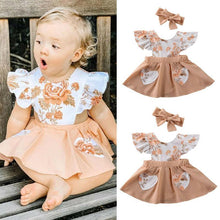 Load image into Gallery viewer, Trend New Designer Infant Baby Girl Clothes Flower Ruffle Princess Dress Sundress Outfit For Birthday With Big Bow
