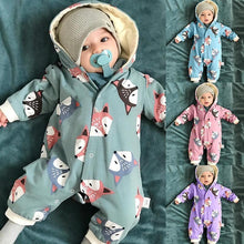 Load image into Gallery viewer, Winter Baby Cartoon Fox Baby Long Sleeve Romper Cute Clothes Onesie for New Born Baby Boy / girl  Romper Jumpsuit For Winter Season
