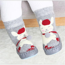 Load image into Gallery viewer, Indoor Sock Shoes Newborn Flexible Baby Soft Socks Winter Cotton Baby Girl Warm Sock With Rubber Soles
