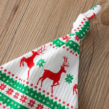 Load image into Gallery viewer, Christmas Romper Bodysuit Pants Hat Set for Newborn Baby Girls/Boys In New Year Holiday Design For Boys and Girls
