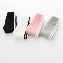 Load image into Gallery viewer, Cotton Four-color Baby Girl Sports Style Two Bars Stretch Pants 1 - 5 Years Old Autumn baby girls pants
