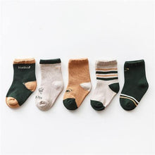 Load image into Gallery viewer, 5PCS/SET Newborn Baby Socks Cotton for Girls Autumn Winter Toddler Baby Boy Socks Infant Kids socks

