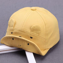 Load image into Gallery viewer, Cartoon Bear Baby Hat Cap Adjustable Baseball Cap Cute Striped Cotton Kids Sun Hat for Baby Boys
