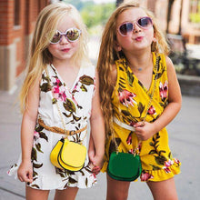 Load image into Gallery viewer, Modern Luxury Girl Clothes Kids Baby Girls Floral Jumpsuit Sleeveless Romper Clothes Outfits Set Dress For Girls In Floral Modern Summer Design

