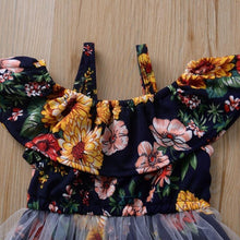 Load image into Gallery viewer, Modern colorful Floral Design Girl Princess Strapless Girls Dresses Summer Dress For Birthday And All Occasion
