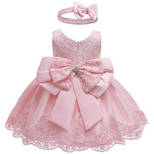 Load image into Gallery viewer, Modern luxury Baby Elegant Baby Girls 1st Year Birthday Dress Halloween Costume Party Dress For Baby And Girls With Big Bow And Modern Unique Colors
