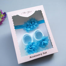 Load image into Gallery viewer, Baby Newborn Solid Color Lace Baby Bowknot Socks &amp; Princess Cute Baby Socks Hair Band Set FOr Girls Baby In Modern Design
