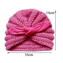 Load image into Gallery viewer, Handmade Knitted Winter Baby Hat for Girls Candy Color Enfant Baby Beanie Turban Hats Newborn Baby Cap
