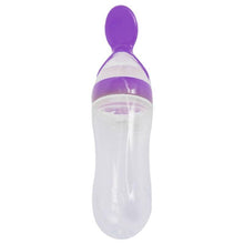 Load image into Gallery viewer, Silicone Baby Bottle With Spoon Food Supplement Bottles Squeeze Spoon Milk Feeding Bottle Cup For Baby and Kids
