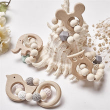 Load image into Gallery viewer, Modern Baby Silicone Wooden  Nursing Bracelets Wood Teether Silicone Beads Teething Wood Rattles Toys for Baby
