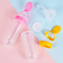 Load image into Gallery viewer, NEW Baby Feeding Bottle Spoon With Silicone Spoon Newborn Infant Squeeze Spoon Toddler Supplement food Bottle Feeder For Kids and Baby

